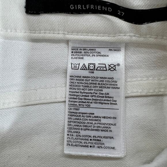 Banana Republic Cropped Girlfriend Jeans Raw Hem Women's 27 White Resortwear - Picture 7 of 10